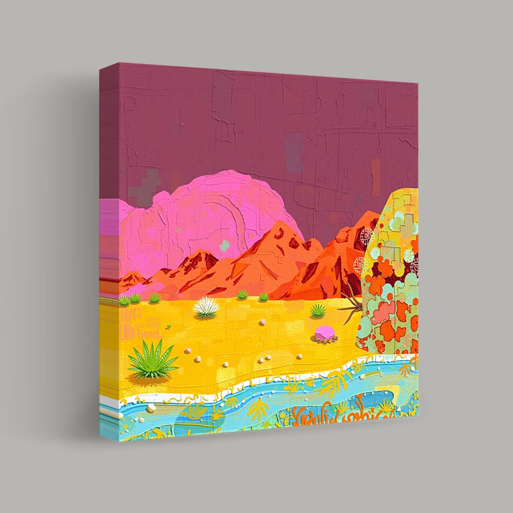 Desert Dreams and Colorful Peaks — canvas