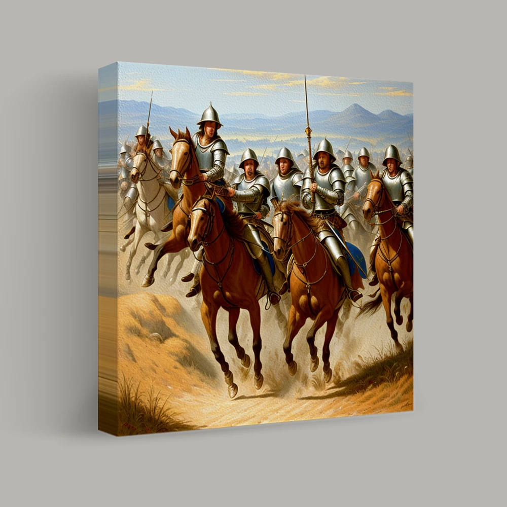 Charge of the Mounted Knights — canvas