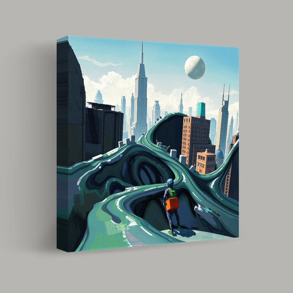 Curved Urban Pathways — canvas