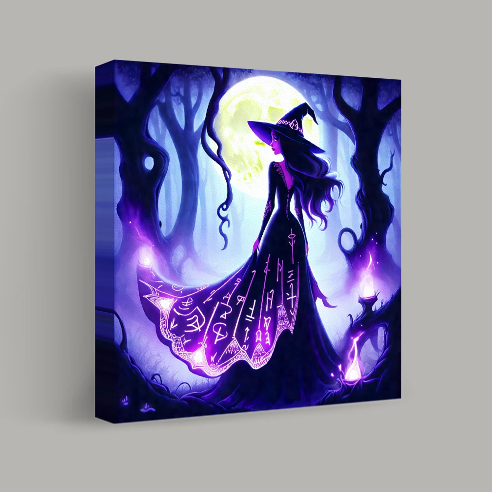 Moonlit Enchantment in the Forest — canvas