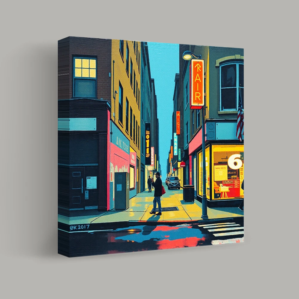 Neon Night in the City — canvas