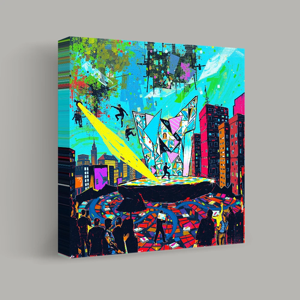 City of Vibrant Illusions — canvas