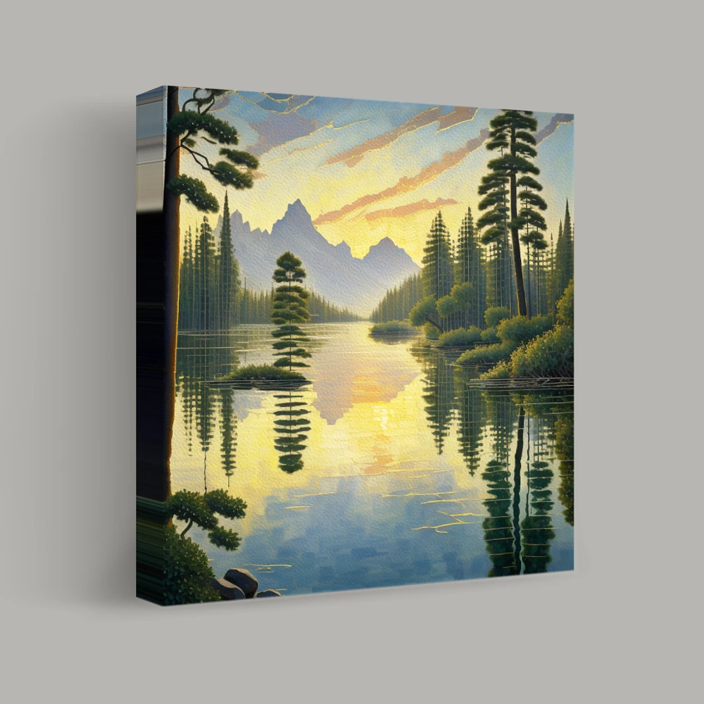 Reflections of the Tranquil Pines — canvas