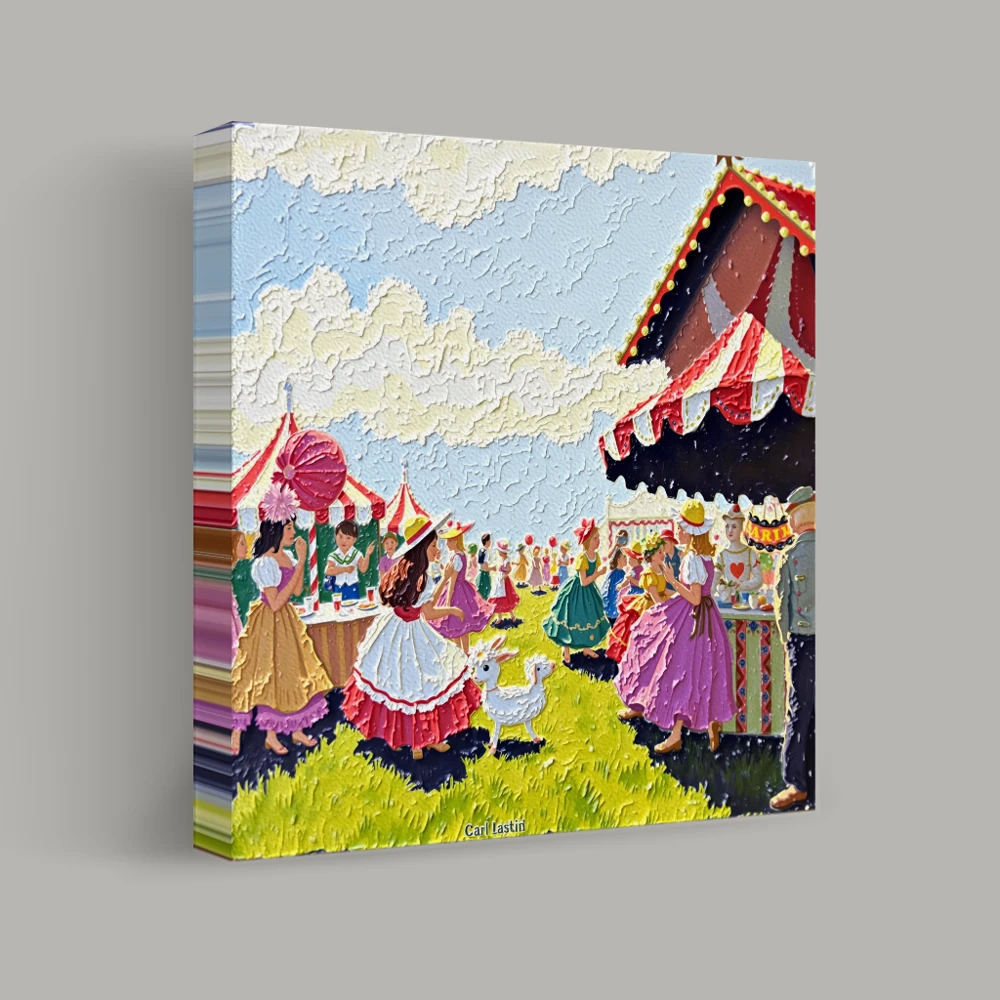 Whimsical Fairground Revelry — canvas