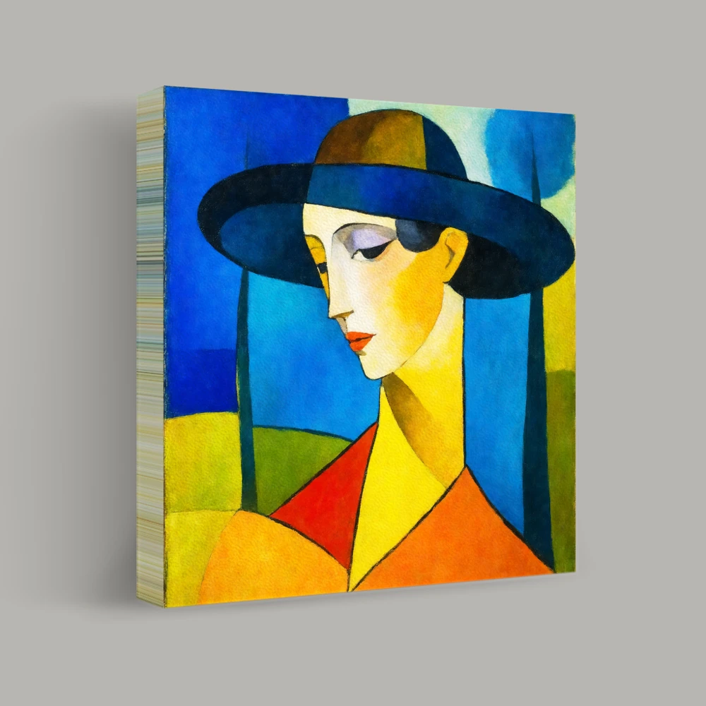 Lady in the Blue Hat — canvas