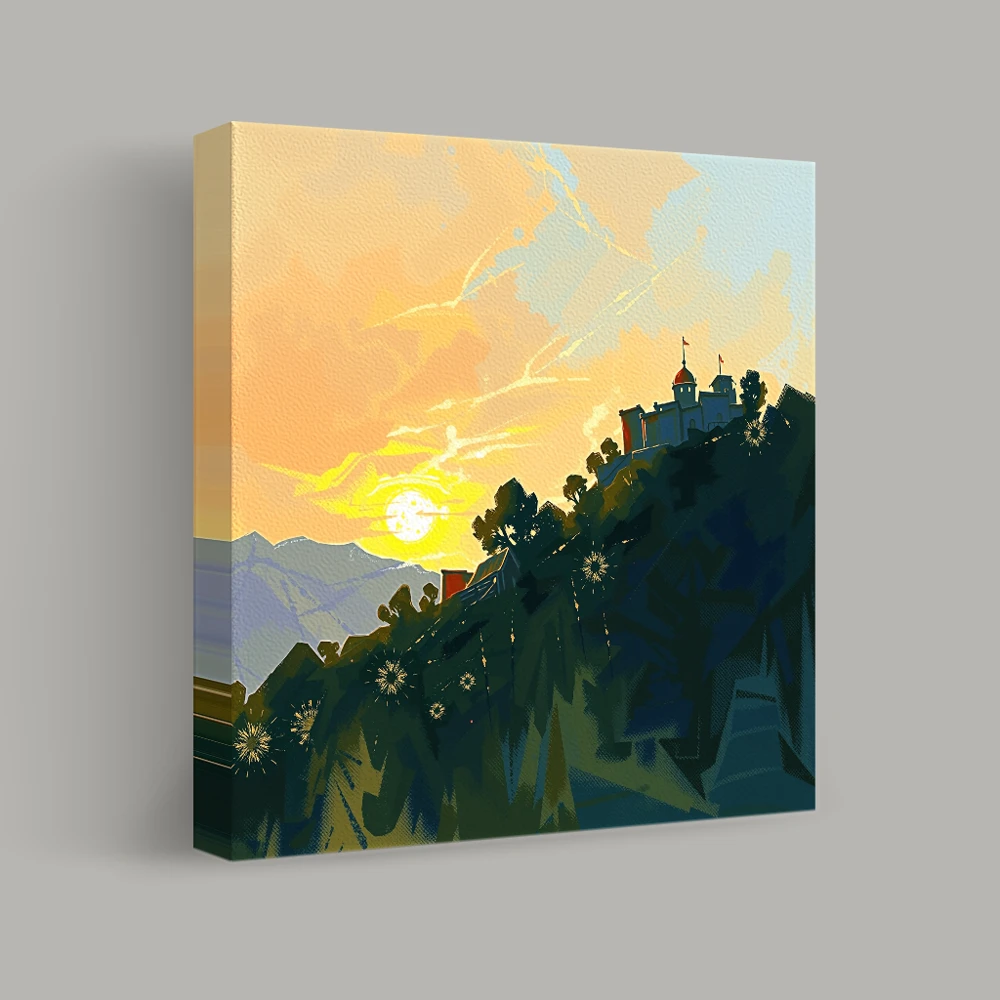 Fortress at Twilight's Edge — canvas