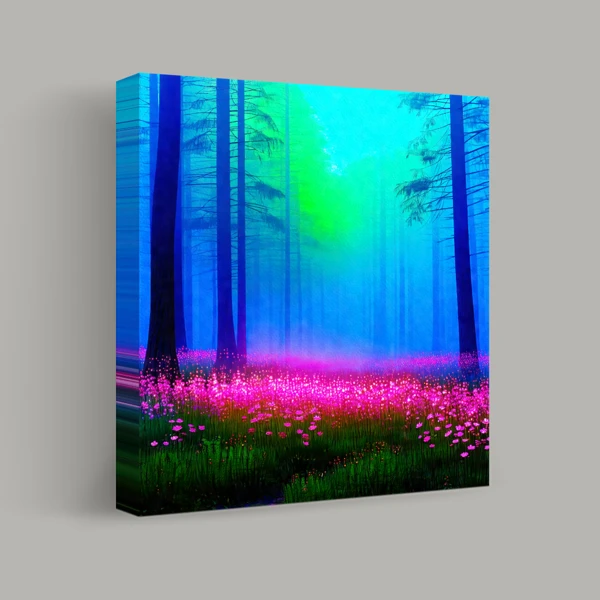 Betoverd Bos van Neon Bloemen weergave 1