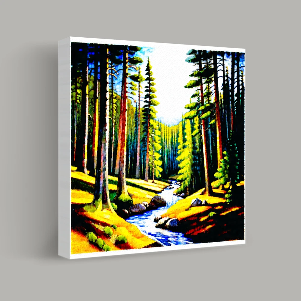 Whispering Pines and Dancing Creek — canvas