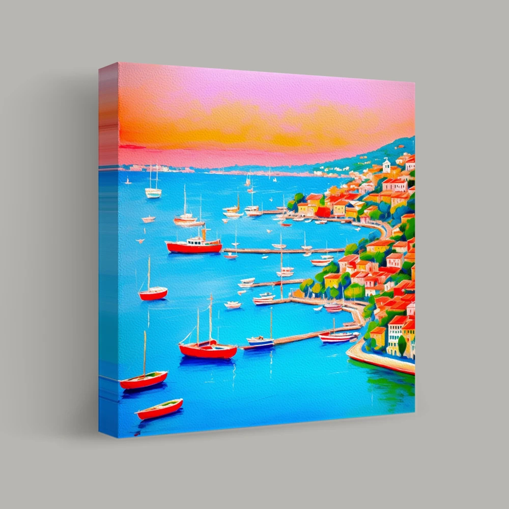 Harbor Hues at Sunset — canvas
