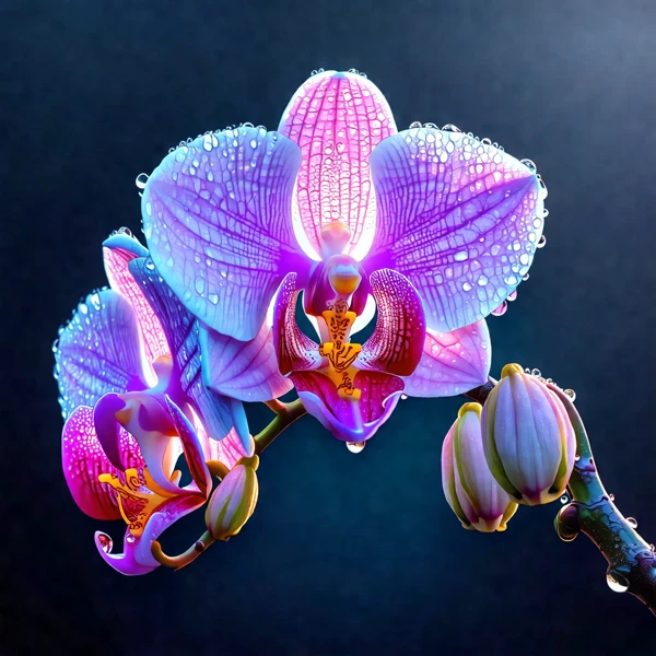 Strahlende Orchideen-Reflexionen