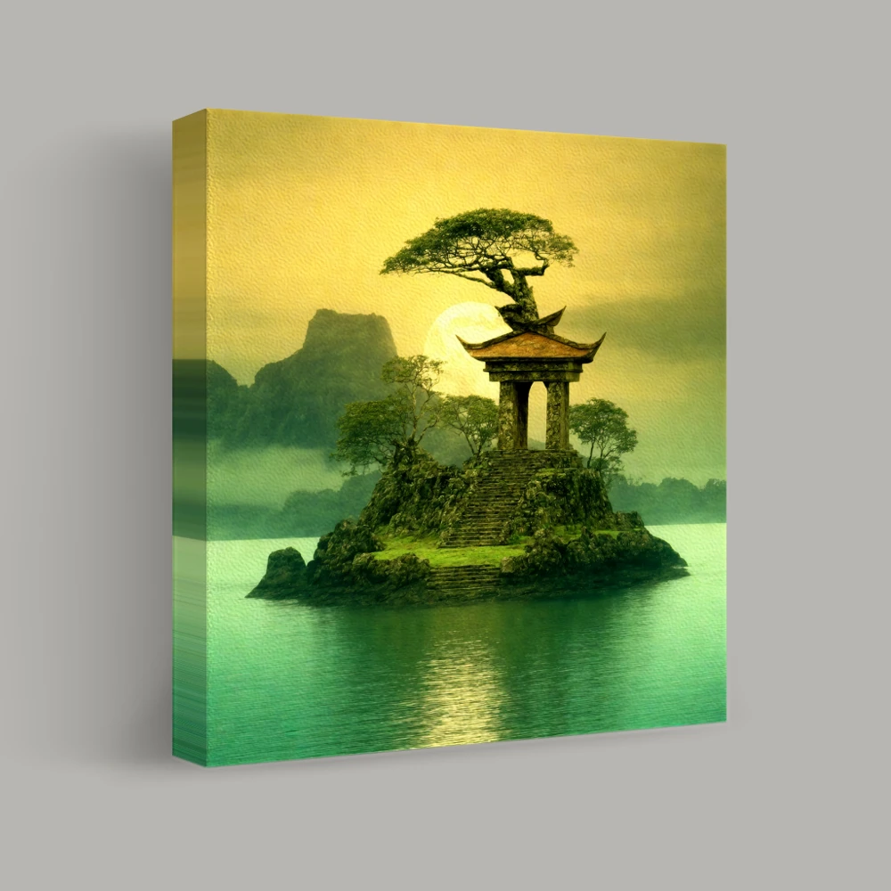 Island of Tranquil Secrets — canvas