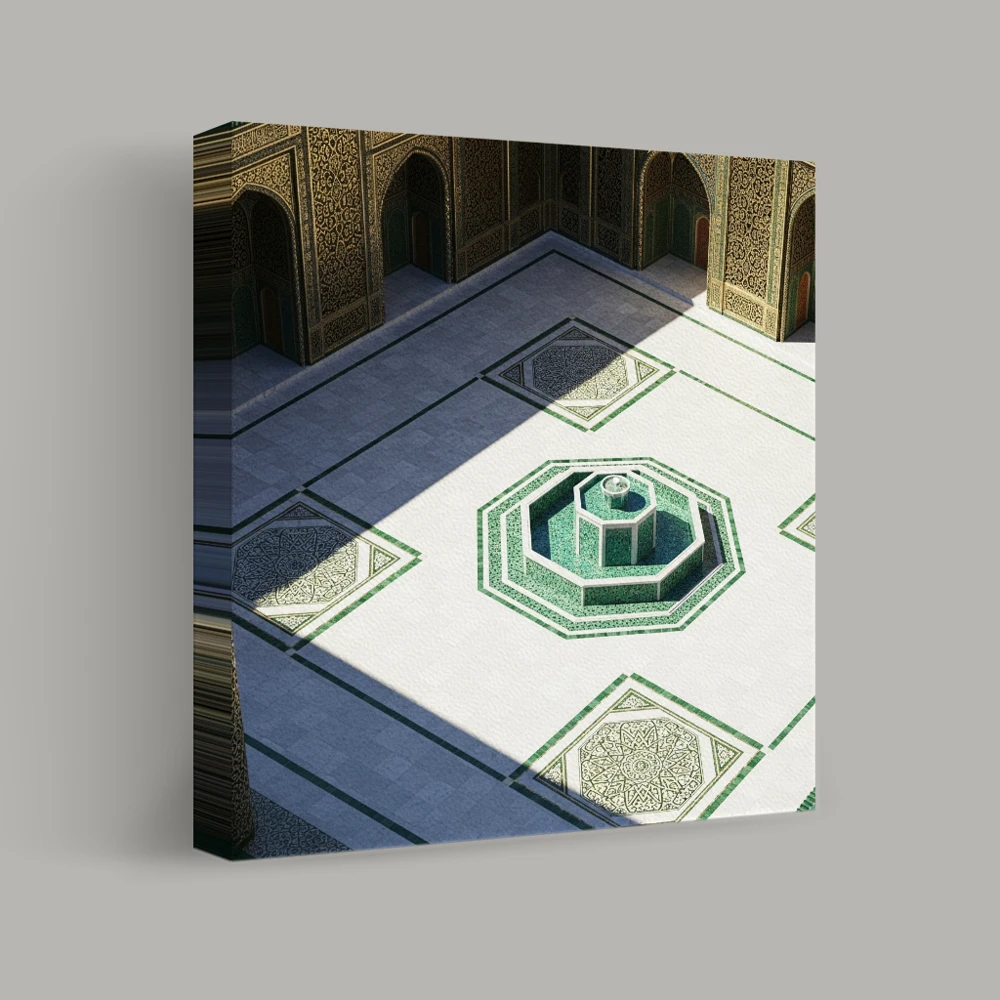 Geometric Courtyard — canvas