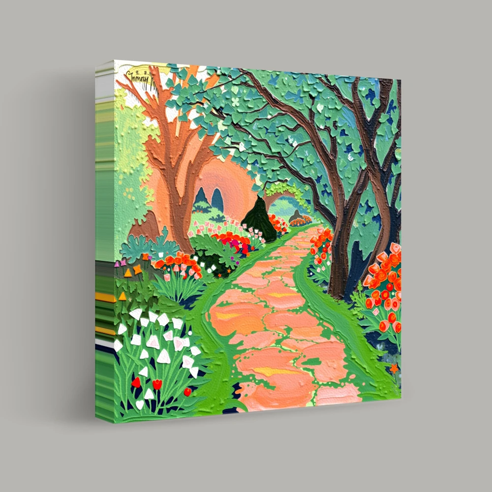 Pathway Through Painted Gardens — canvas