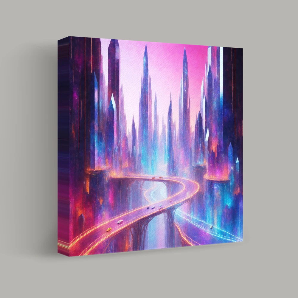 City of Luminescent Spires — canvas