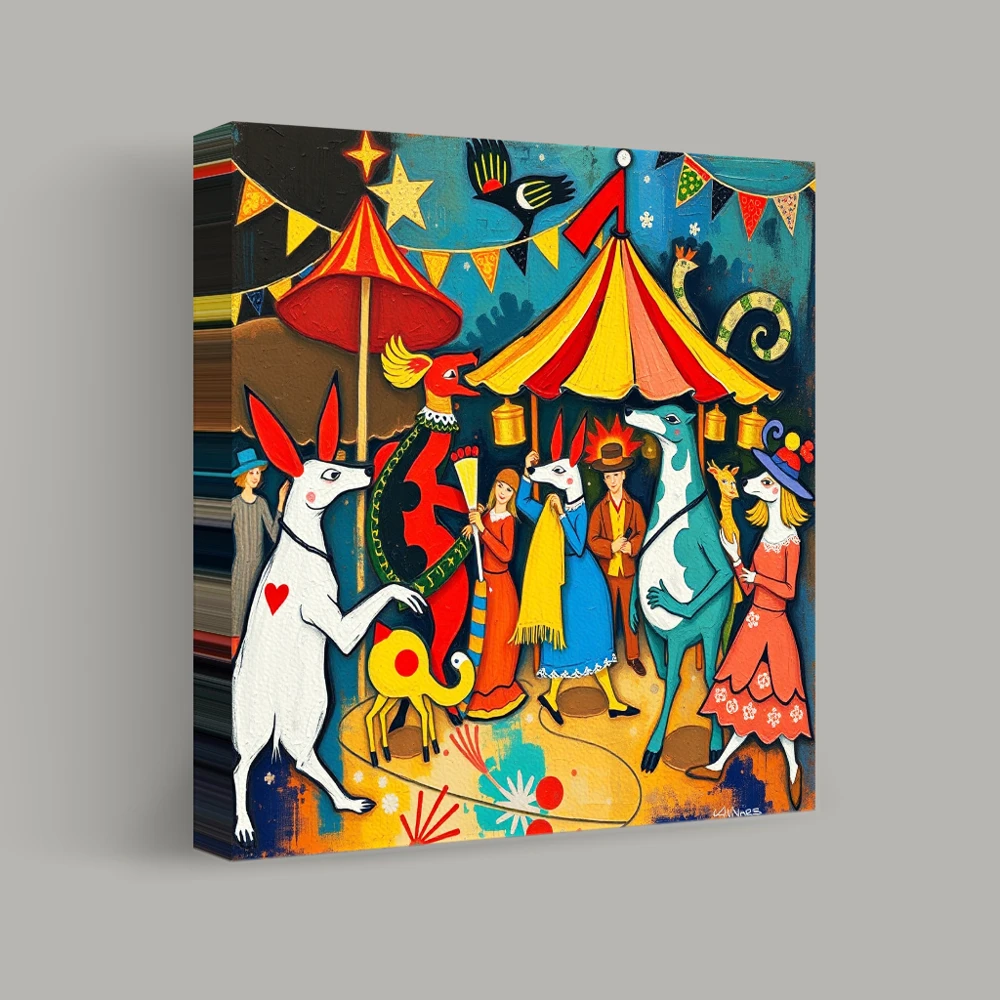 Carnival of Whimsical Creatures — canvas