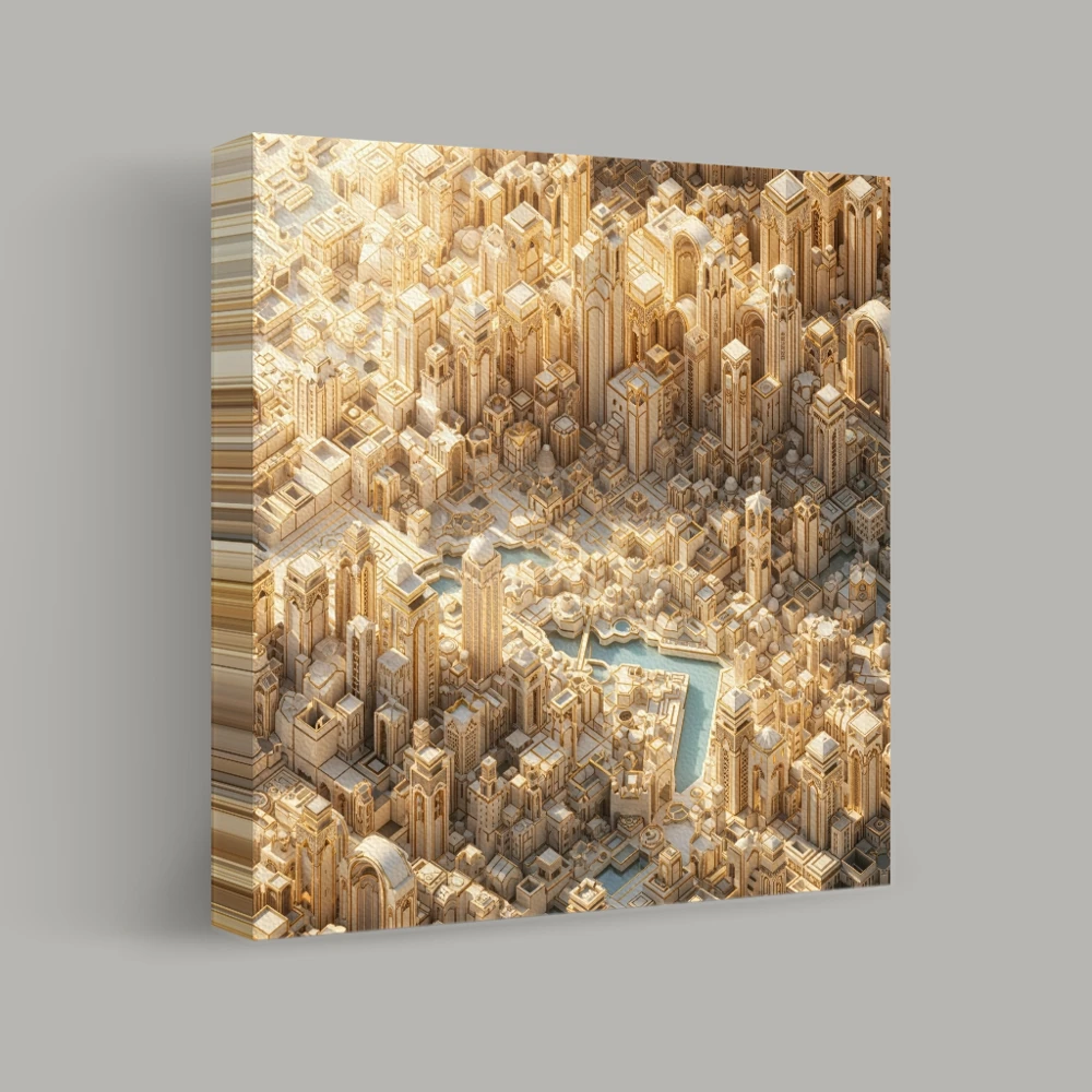 Golden Urban Labyrinth — canvas