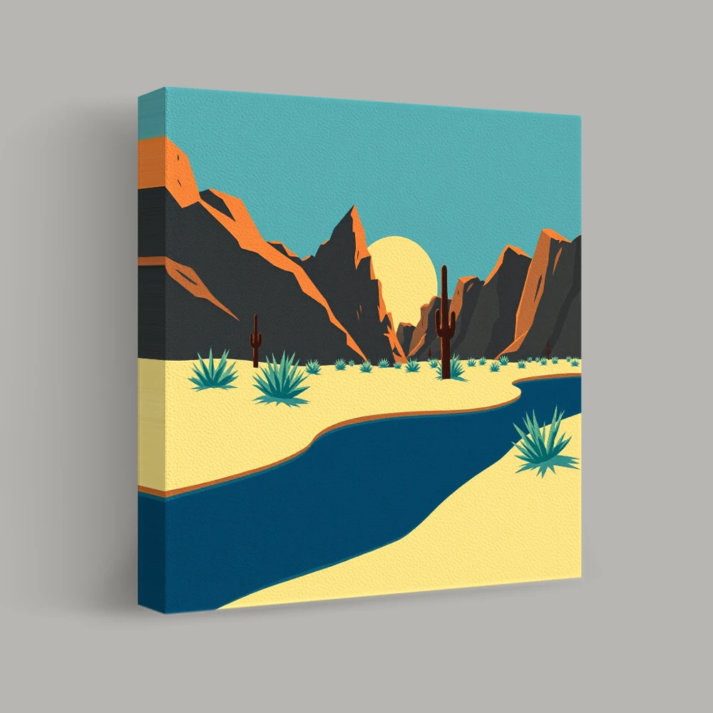 Sunlit Serenity in the Desert — canvas