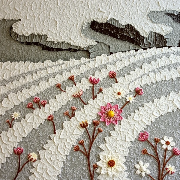 Blossoms Across Fields of Frost