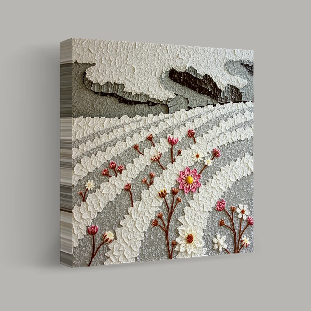 Blossoms Across Fields of Frost — canvas
