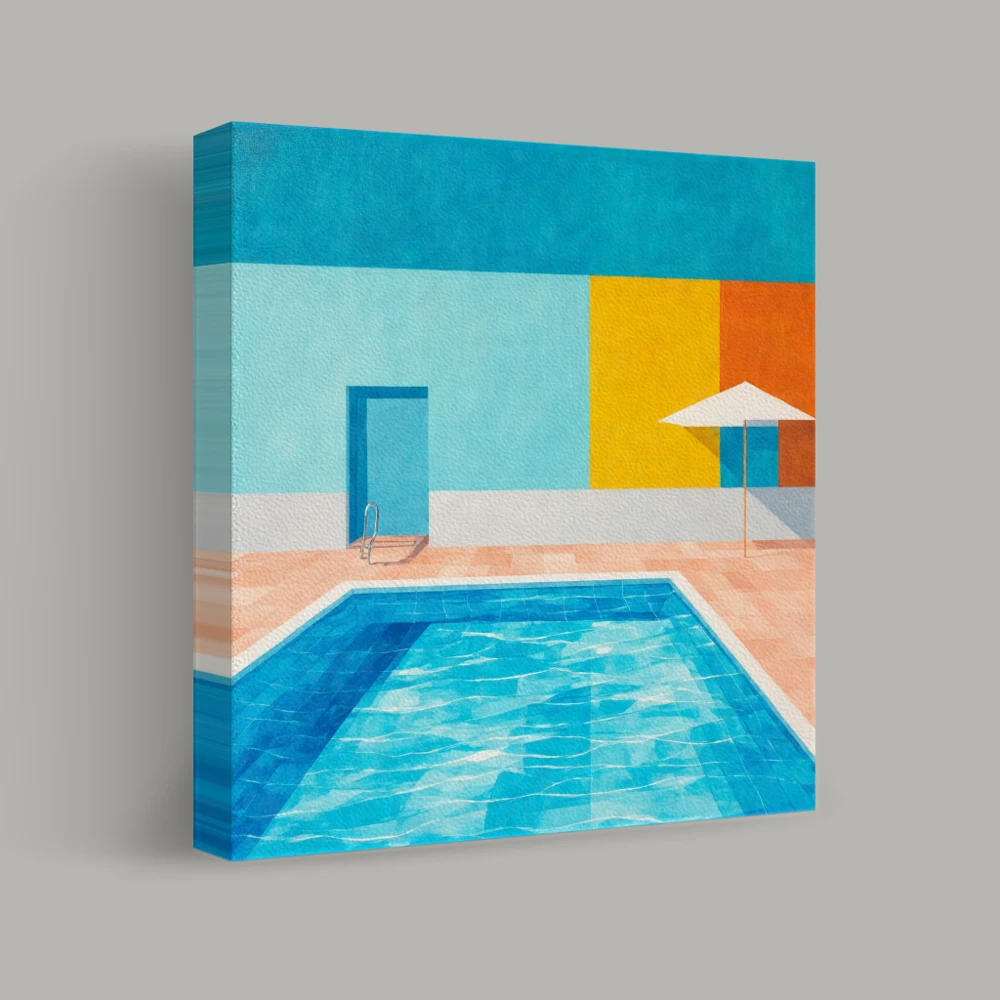 Reflections Against Vibrant Walls — canvas