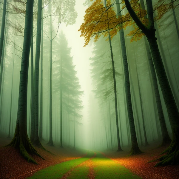 Pathway Through the Misty Woods