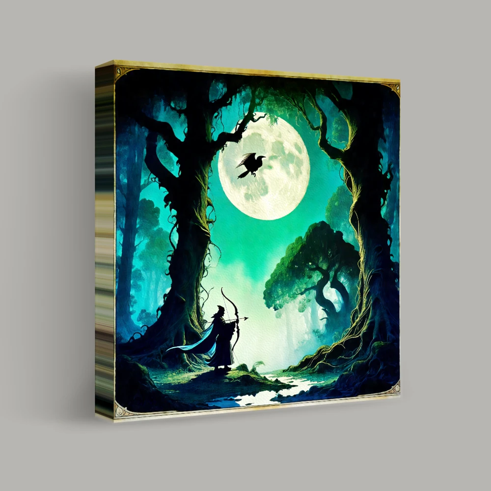 Moonlit Archer's Vigil — canvas