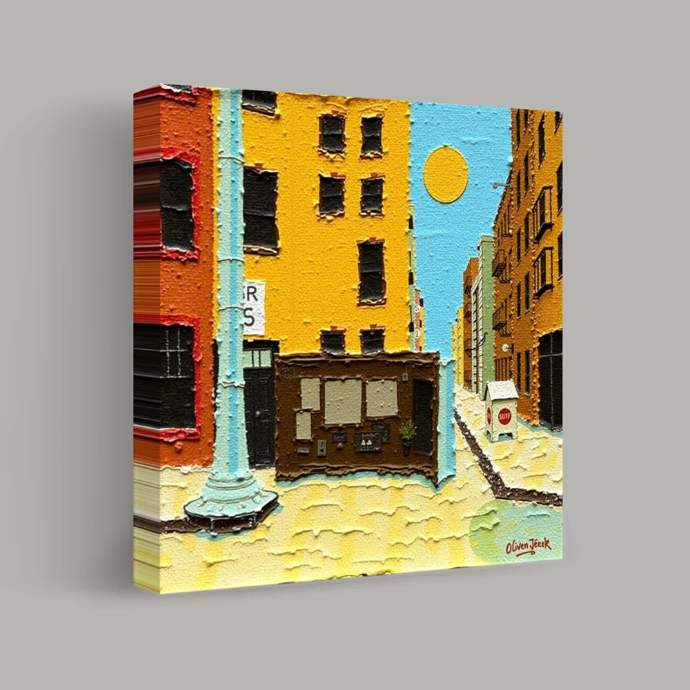 Sunlit Alleyway Geometry — canvas