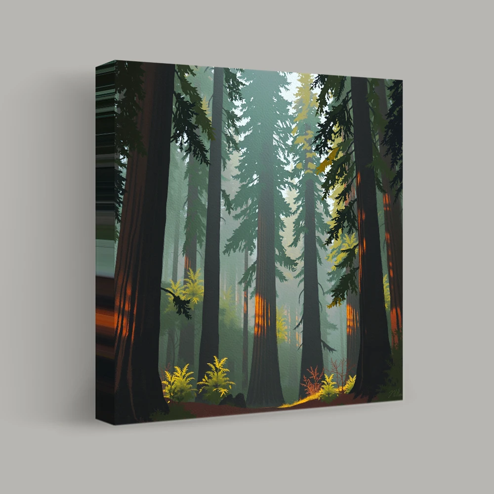 Guardians of the Misty Woodland — canvas