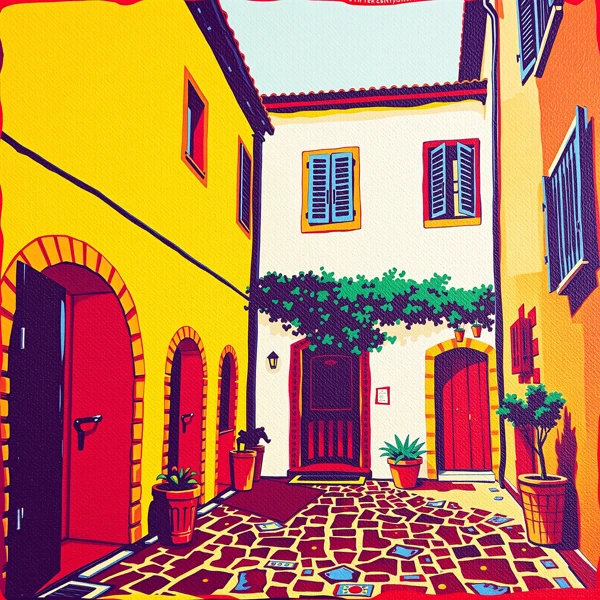 Vibrant Alleyway of Colorful Vistas