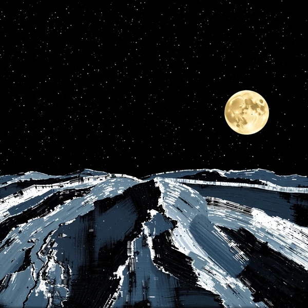 Lunar Serenity Over Frozen Peaks