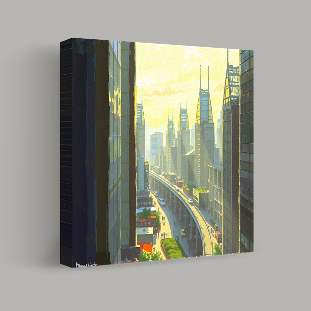 Rays over the Metropolis — canvas