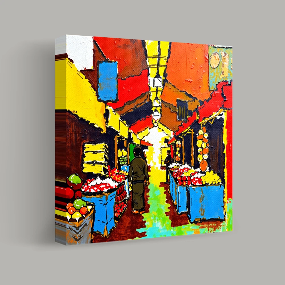 Strolling Through Market Colors — canvas