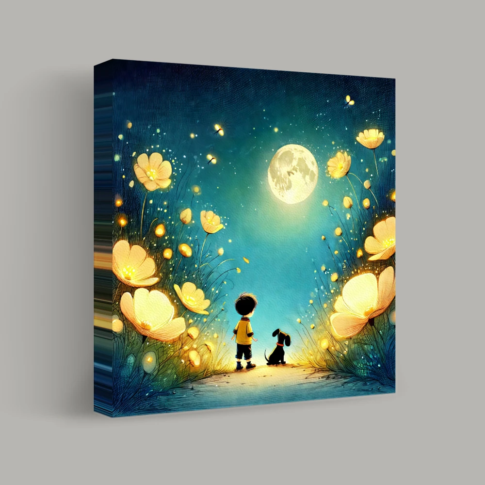 Moonlit Companions — canvas