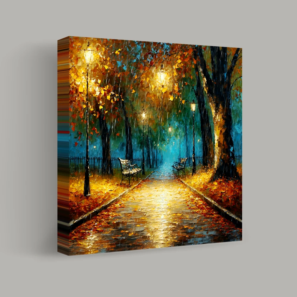 “Whispers of Autumn Rain” — canvas
