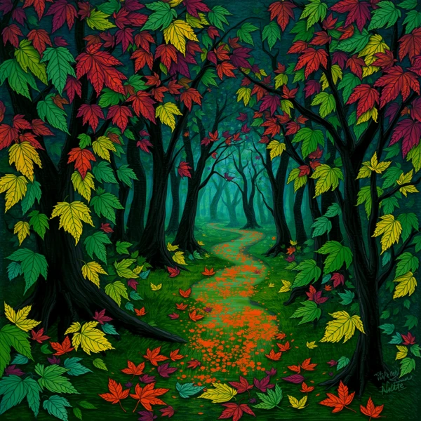 Pathway of Vibrant Leaves