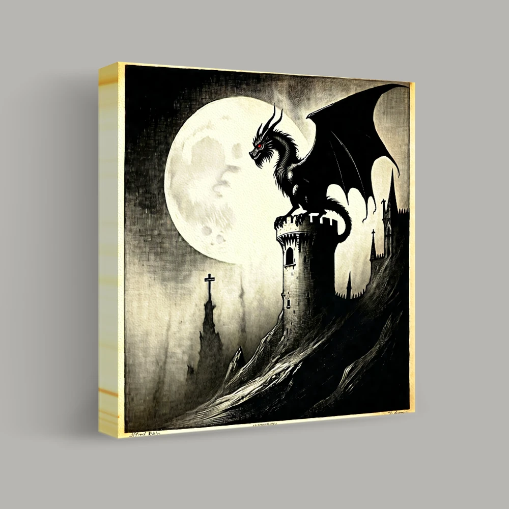 Guardian of the Moonlit Fortress — canvas