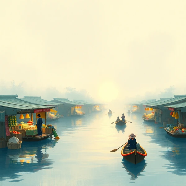 Morning at the Floating Market
