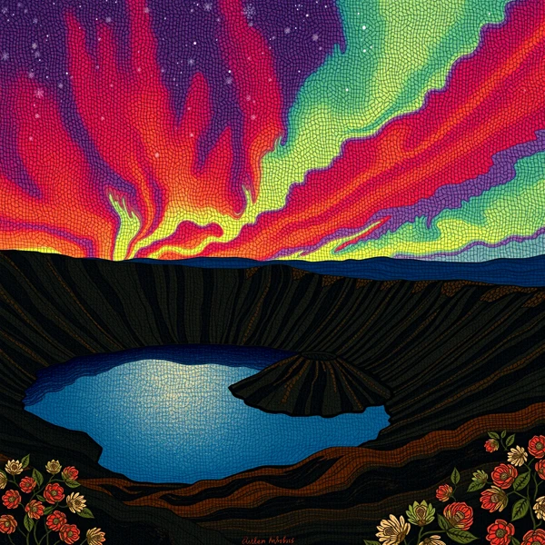 Celestial Dance Over the Crater
