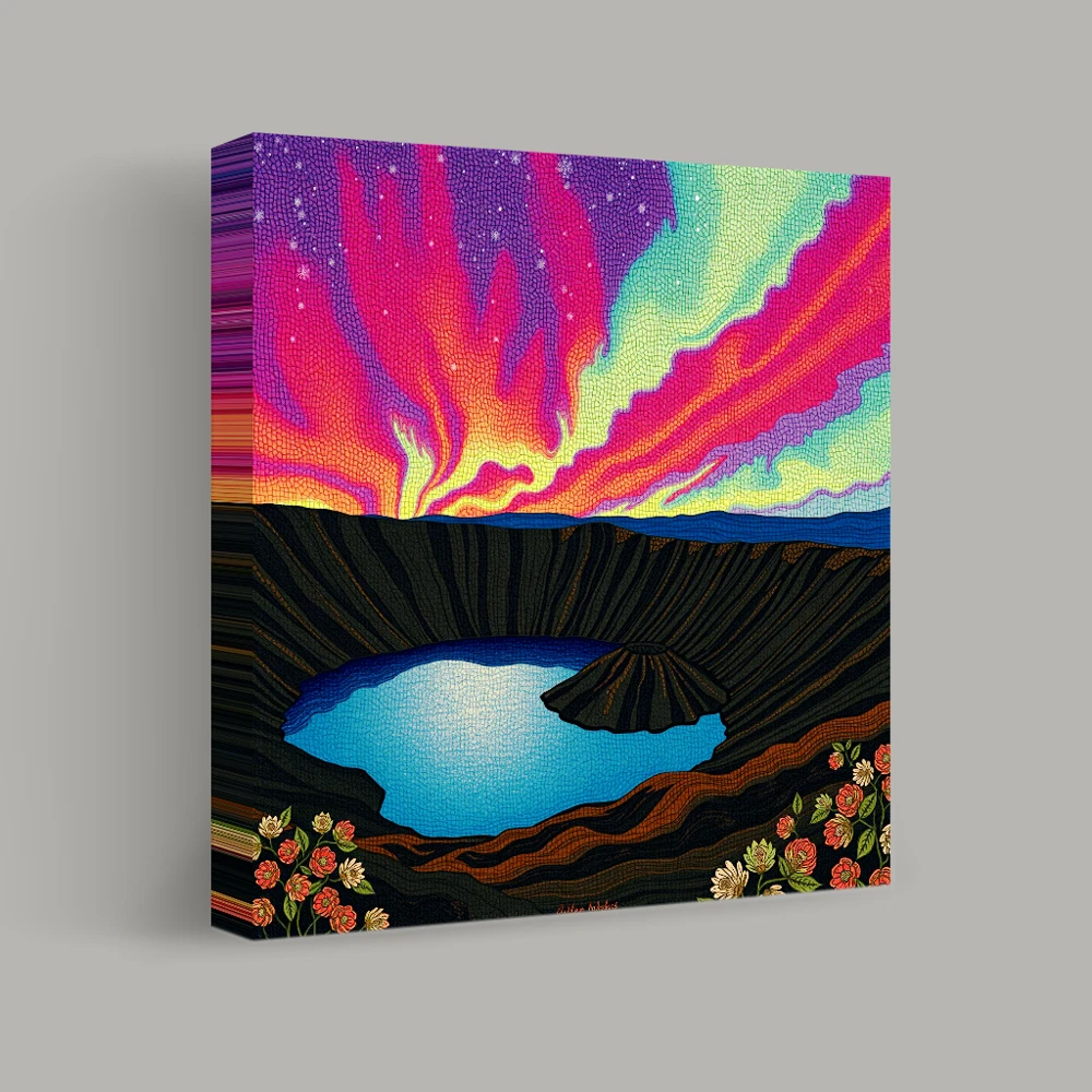 Celestial Dance Over the Crater — canvas