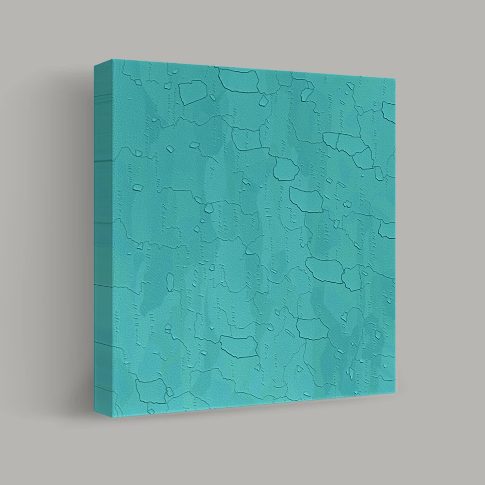 Cracked Aquatic Mosaic — canvas