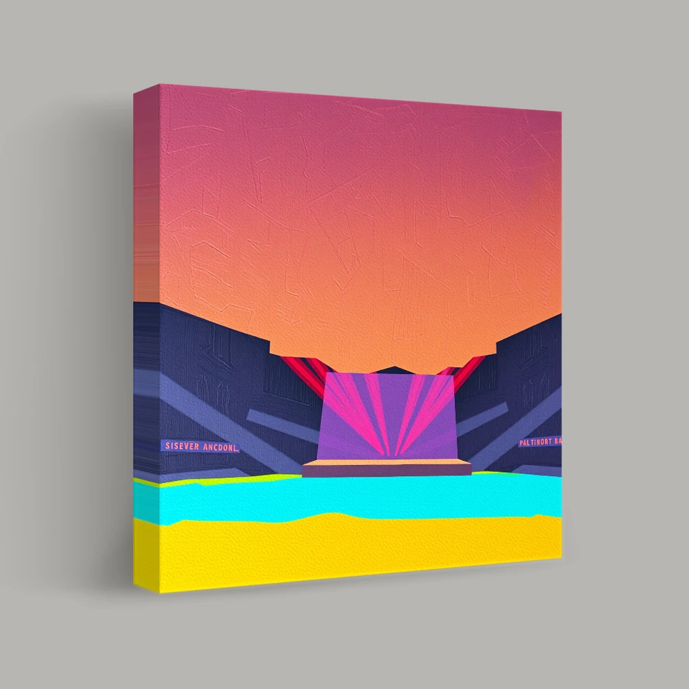 Neon Sunset Arena — canvas