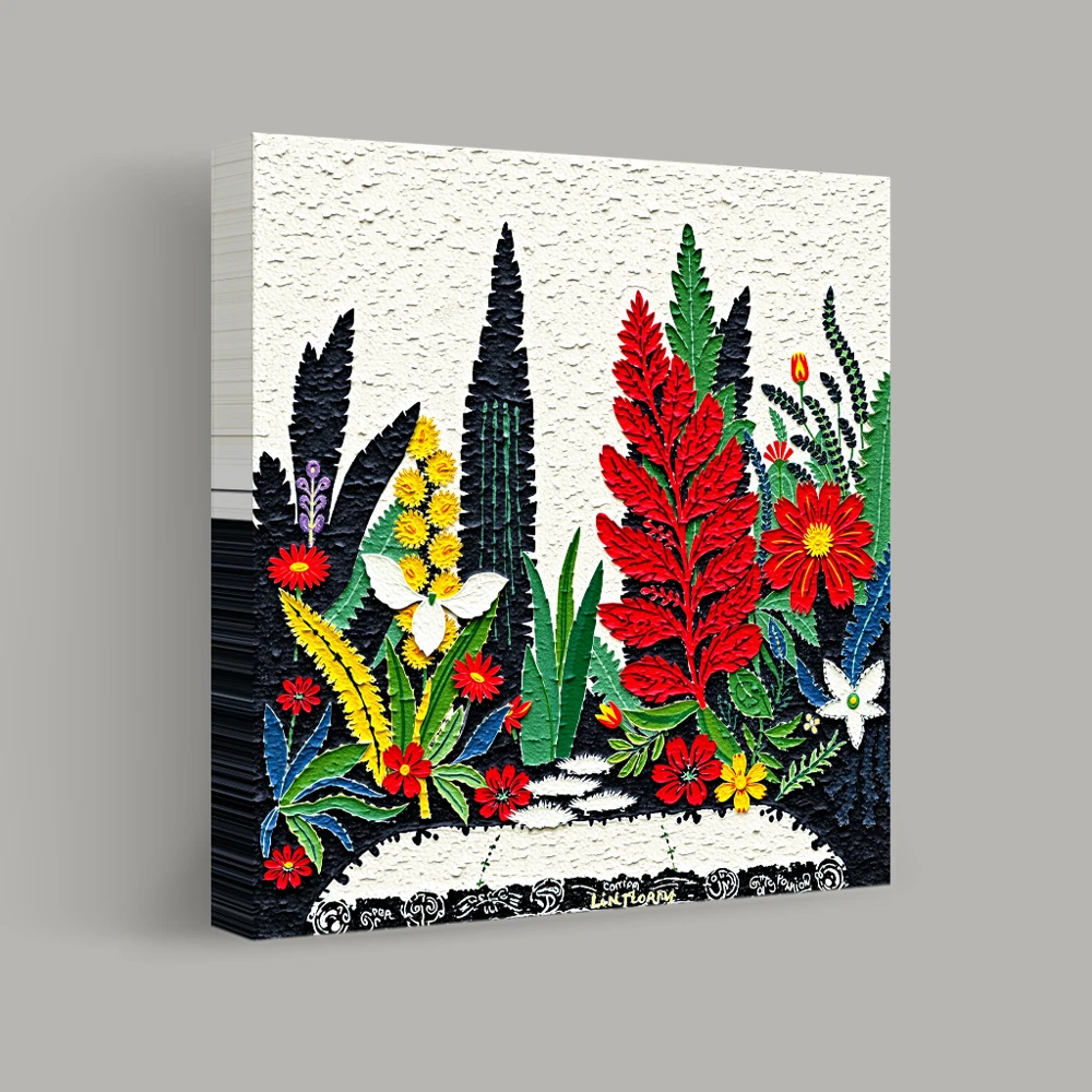 Vibrant Garden Tapestry — canvas