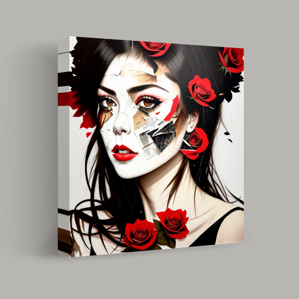 Fractured Beauty in Bloom — canvas