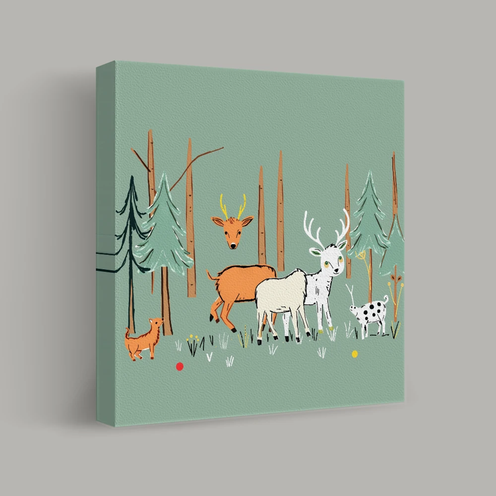 Gathering in Pastel Woods — canvas