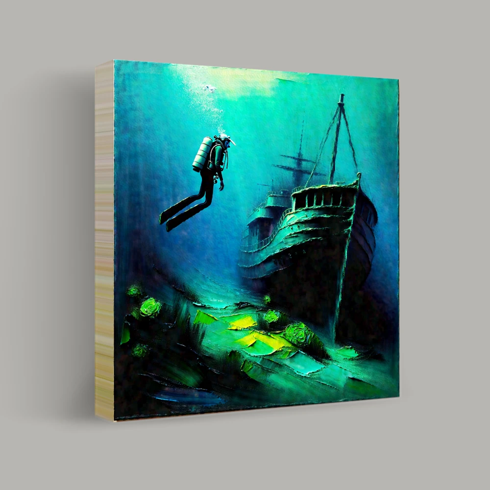 Exploring the Sunken Vessel — canvas