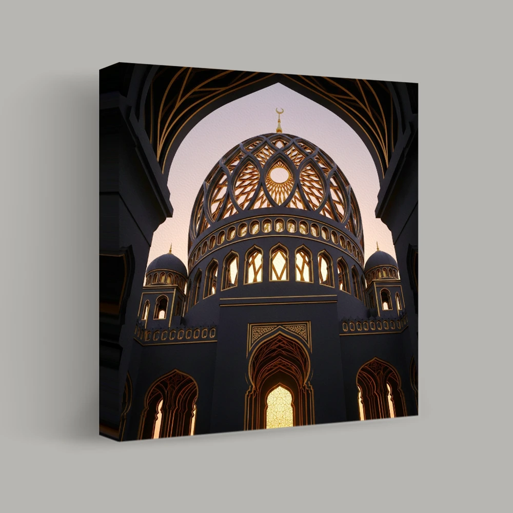 Architectural Symmetry at Dusk — canvas