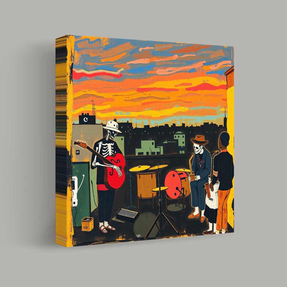 Twilight Serenade on the Rooftop — canvas
