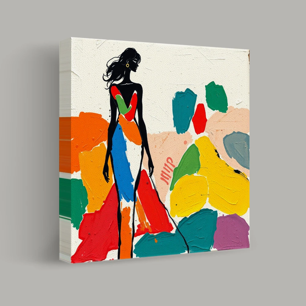 Silhouette of Vibrant Elegance — canvas