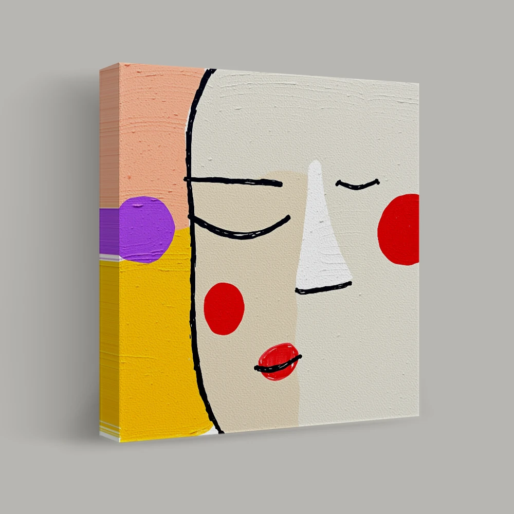 Abstract Face with Closed Eyes — canvas