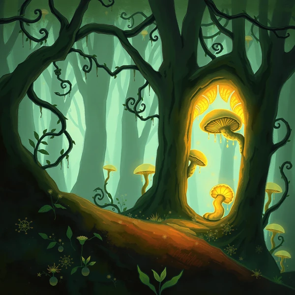 Luminous Portal of the Enchanted Forest